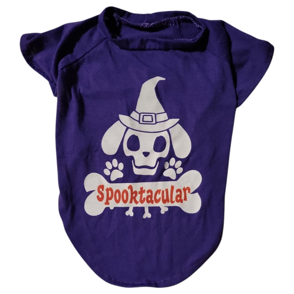 Pet Halloween Costume Dog Trick R Treat! Skull & Bone T-Shirt "Spooktacular"